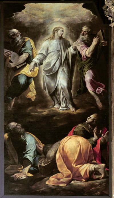 De transfiguratie van Christus van het orgel, voltooid 1559-1602 door Italian School